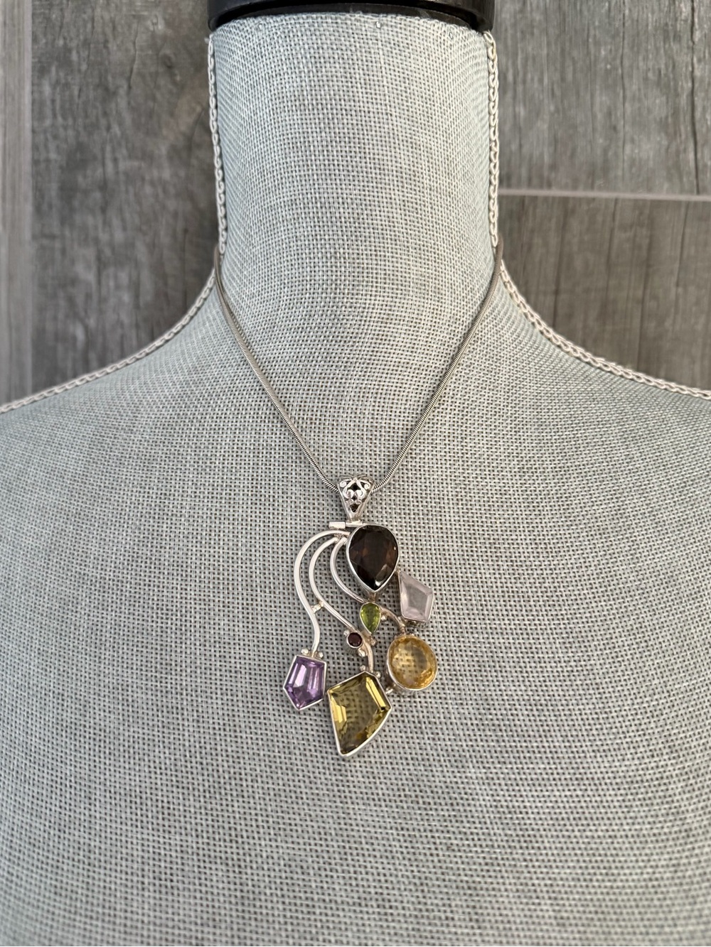Large Faceted Gemstone Pendant